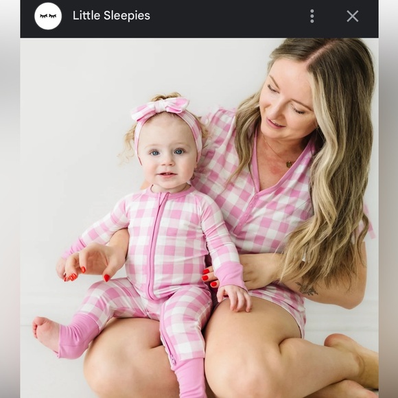 Little sleepies 6-12 Pink Gingham zippie - Picture 5 of 5